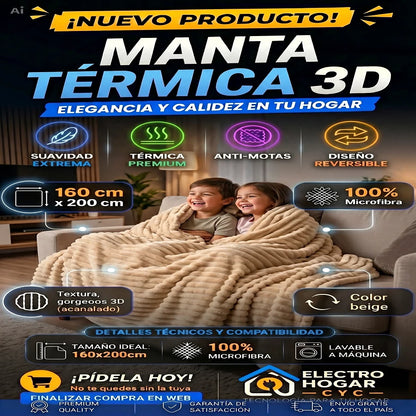Manta  polar súper suave con diseño acanalado 3D