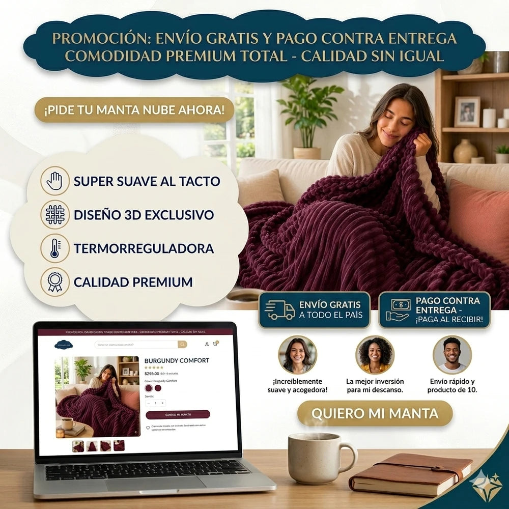 Manta  polar súper suave con diseño acanalado 3D