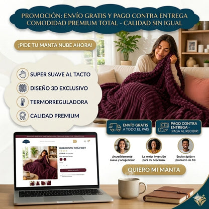 Manta  polar súper suave con diseño acanalado 3D