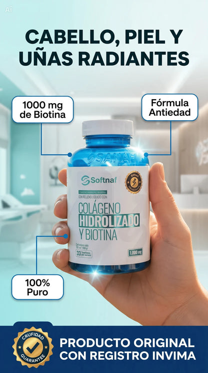 Colágeno Hidrolizado Y Biotina Cubierta De Gelatina Con Relleno Liquido $84900