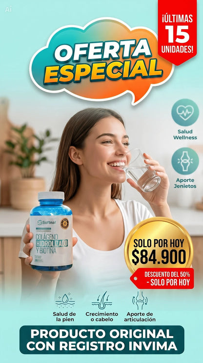 Colágeno Hidrolizado Y Biotina Cubierta De Gelatina Con Relleno Liquido $84900